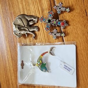 Jewelry bundle - dolphin (NWT), elephant, cross